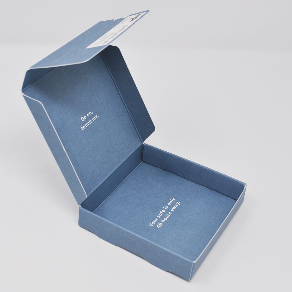 Printed mailer boxes with tear off strip for security